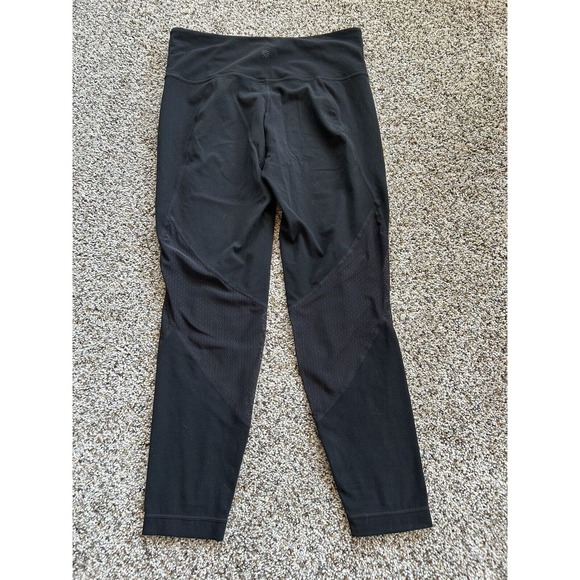 ATHLETA size M Shine Salutation 7/8 Leggings MESH PANELS 871034 BLACK Q23 - Picture 4 of 5